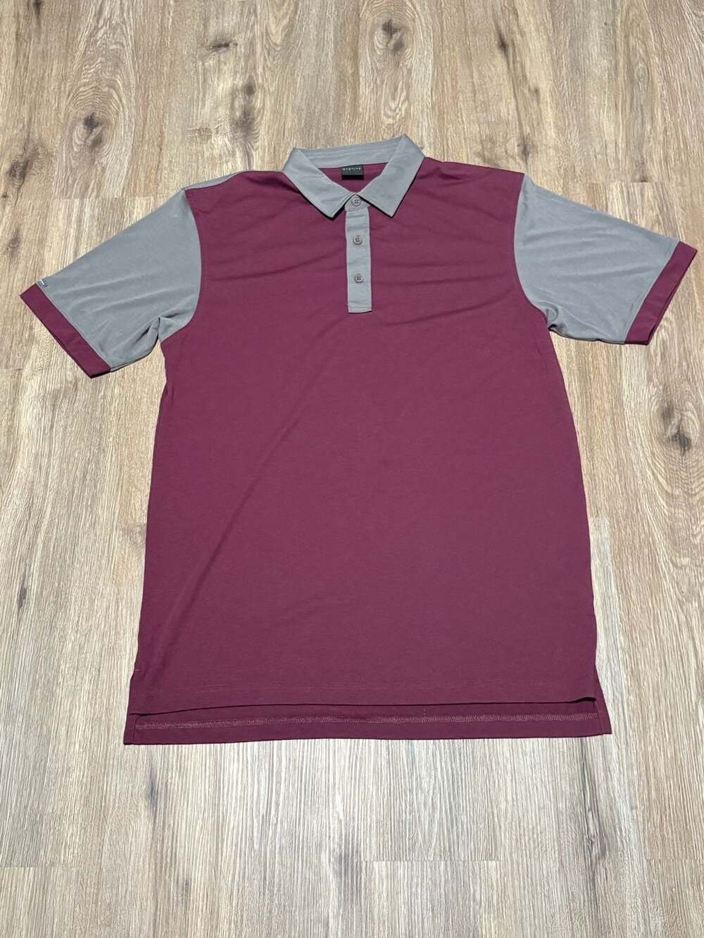 Dunning Golf Polo Shirt Size L Maroon Gray Short Sleeve